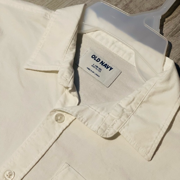Old Navy, Boys button down shirt, white, sz L 10-12, NWT - Picture 3 of 5